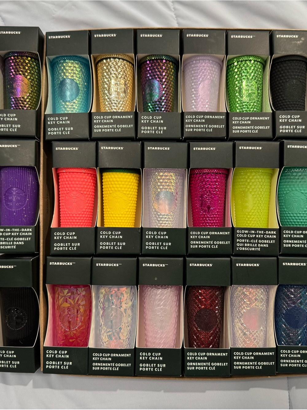Starbucks Assorted Multicolor Cold Cup Key Chain Set